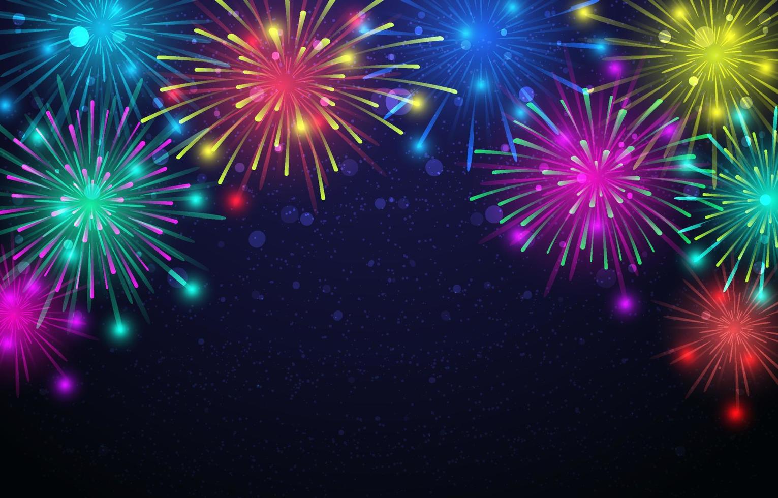 Happy New Year Fireworks Background vector