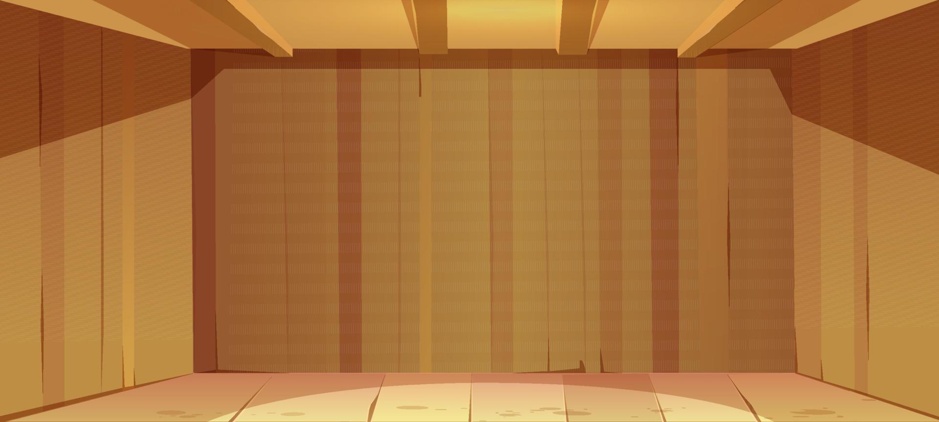Empty room with wooden walls, ceiling and floor vector
