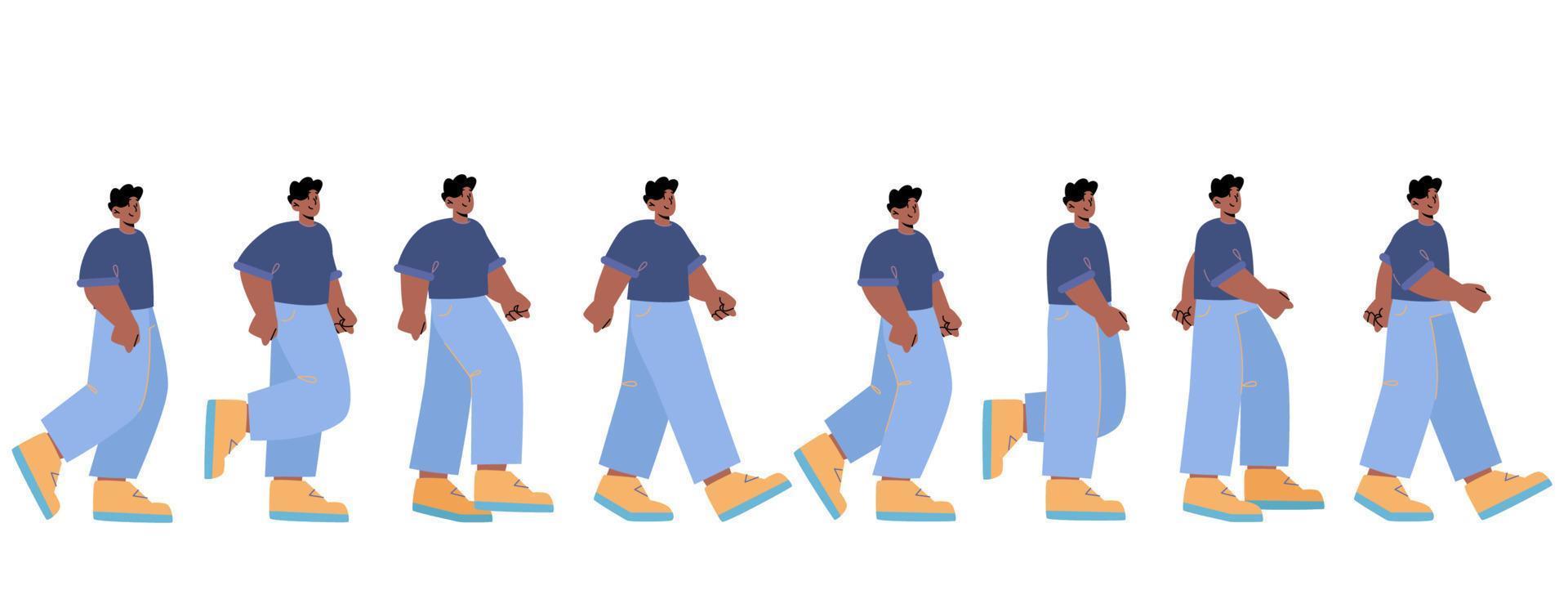 Man walk animation, sequence frame for game sheet vector