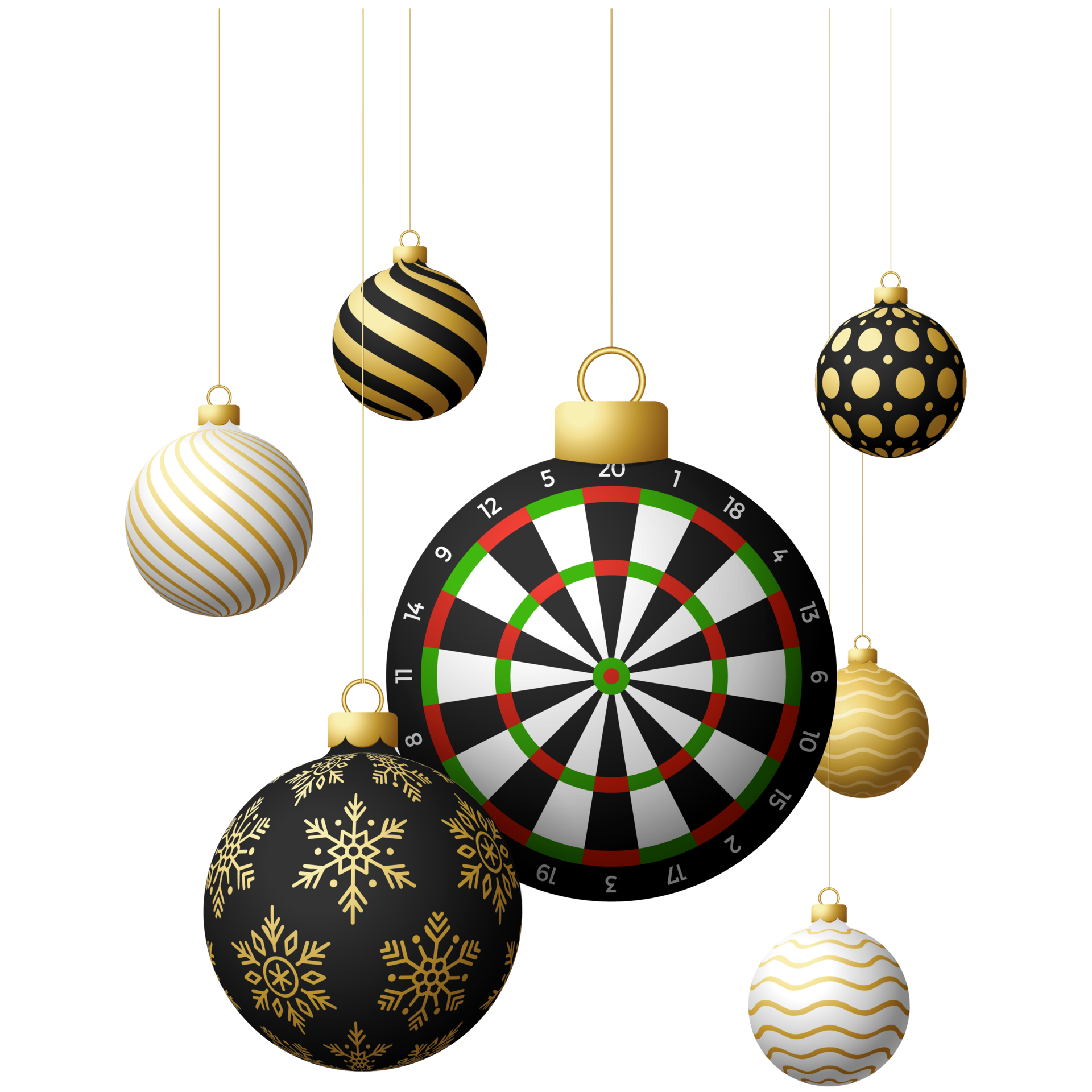 Arctic ovn bånd darts dartboard christmas bauble isolated graphic 13515399 PNG