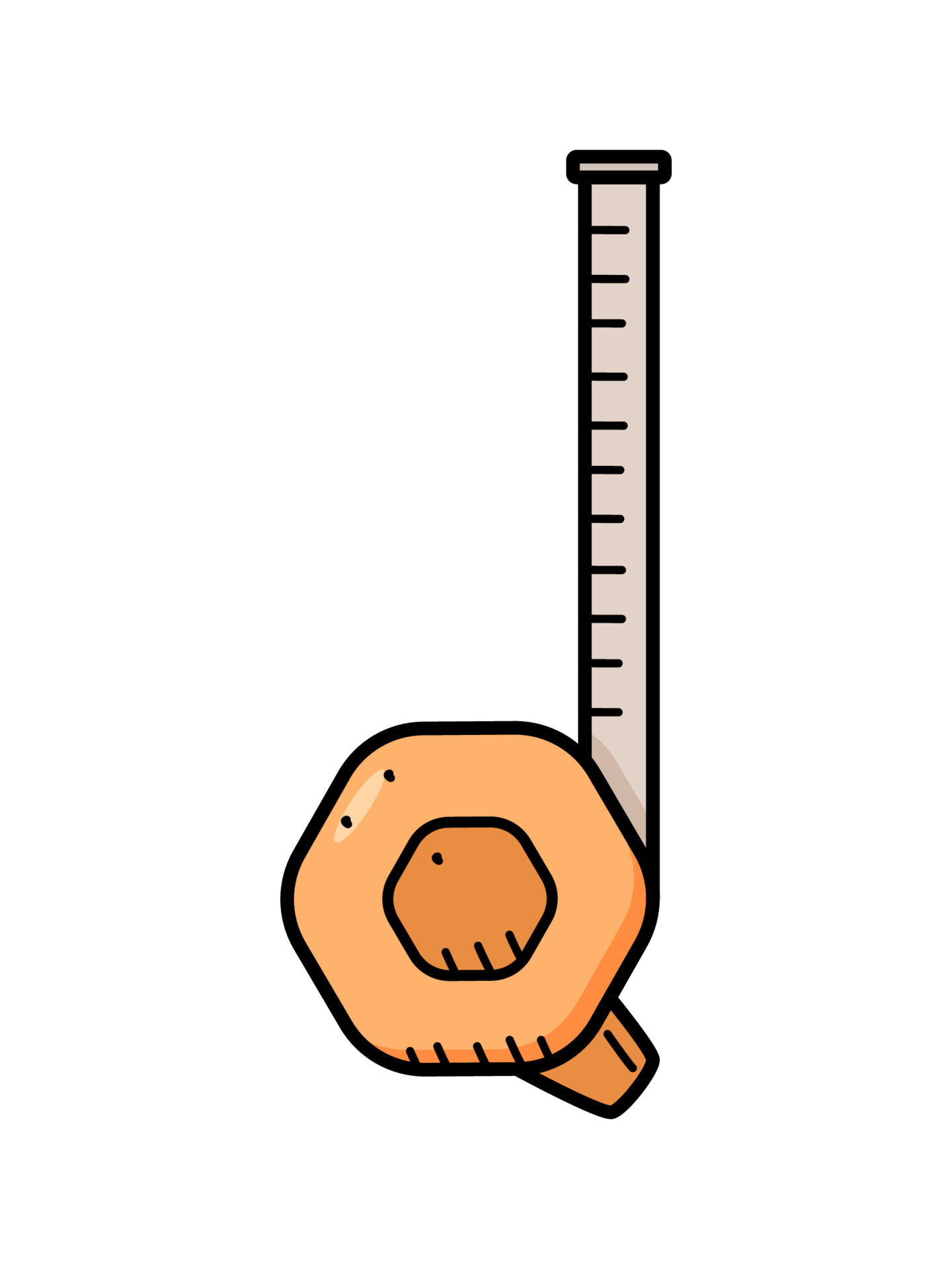 Construction doodle tape measure, vector measuring tape, isolate on