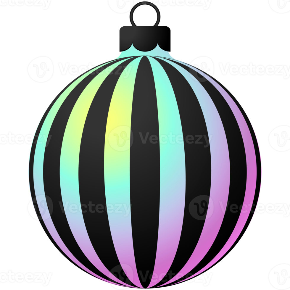 holographic christmas ball isolated graphic png