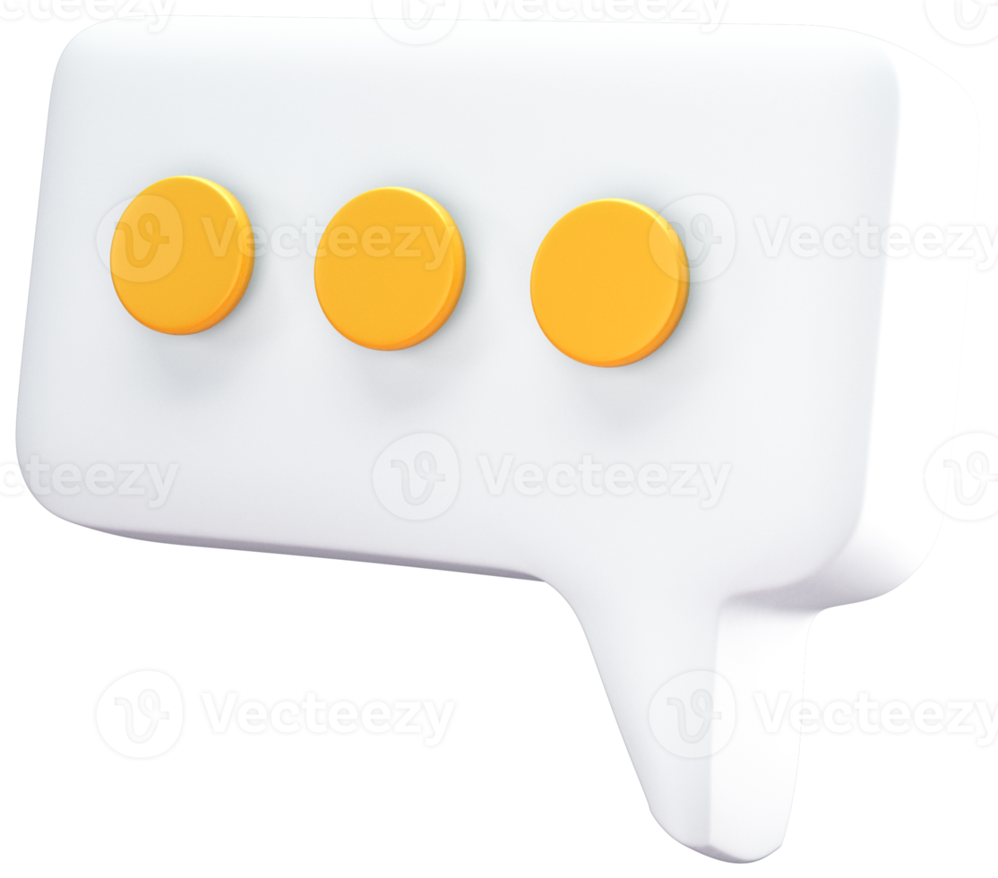 chat bubble 3d render png