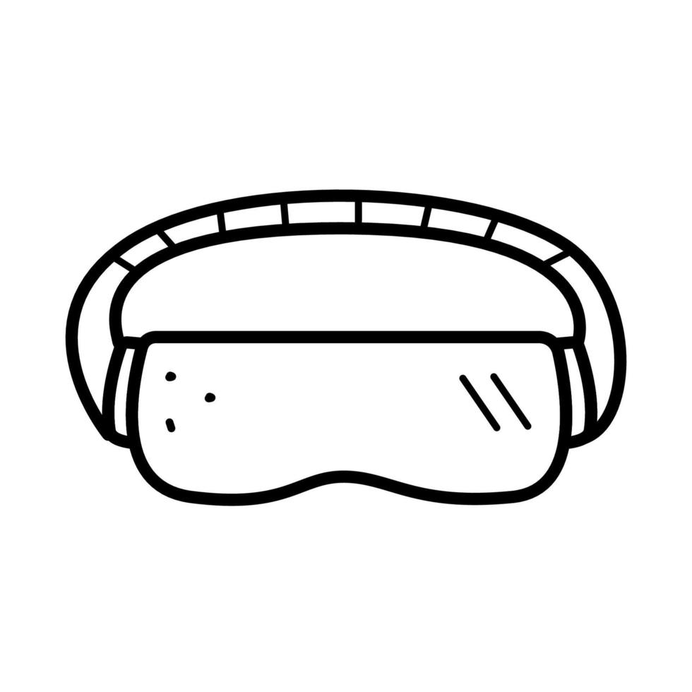 Sports goggles for downhill skiing icon, vector doodle element, cartoon illustration, concept of outdoor activities or sports