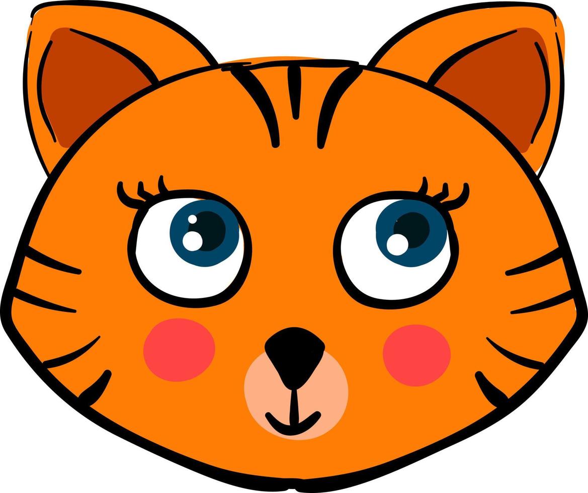 Cute little tiger, illustration, vector on white background.