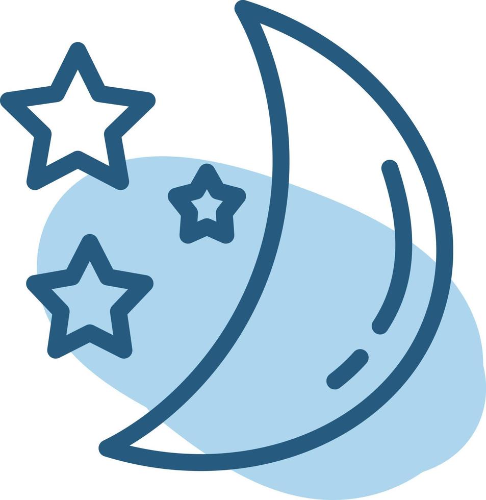 Moon with stars, illustration, vector on a white background.