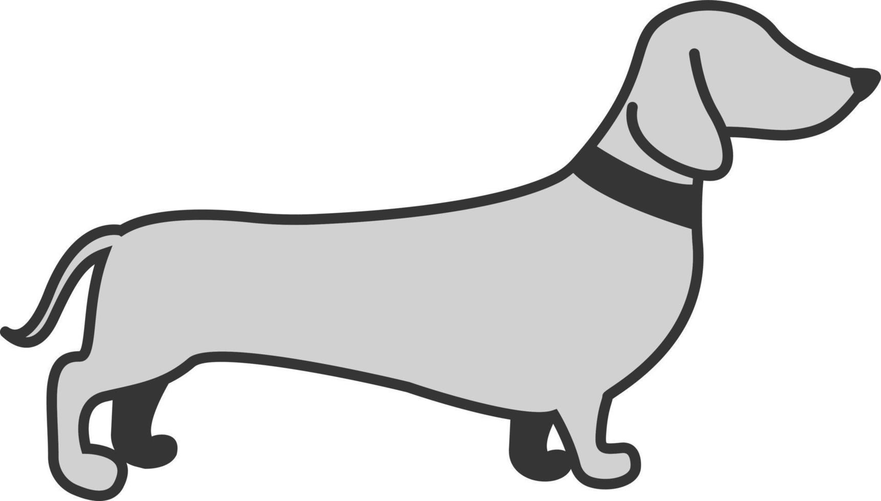 perro gris, ilustración, vector sobre fondo blanco.