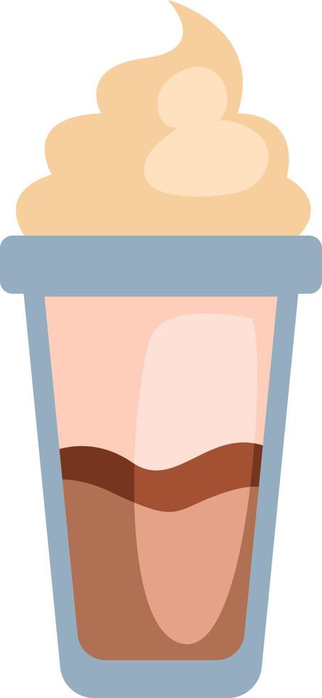 Iced coffee, illustration, on a white background. vector