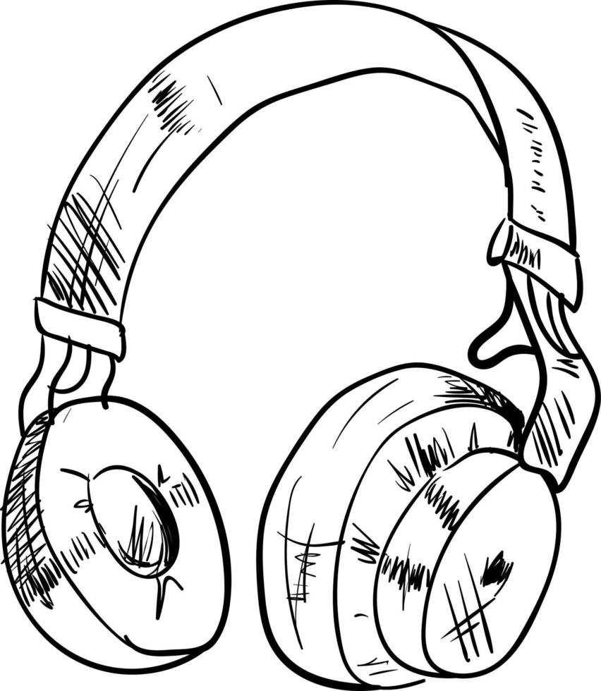 Headphones drawing, illustration, vector on white background. 13515650