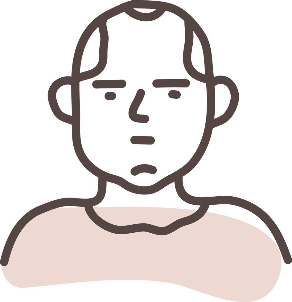 Fat man with brown shirt, illustration, vector, on a white background. vector