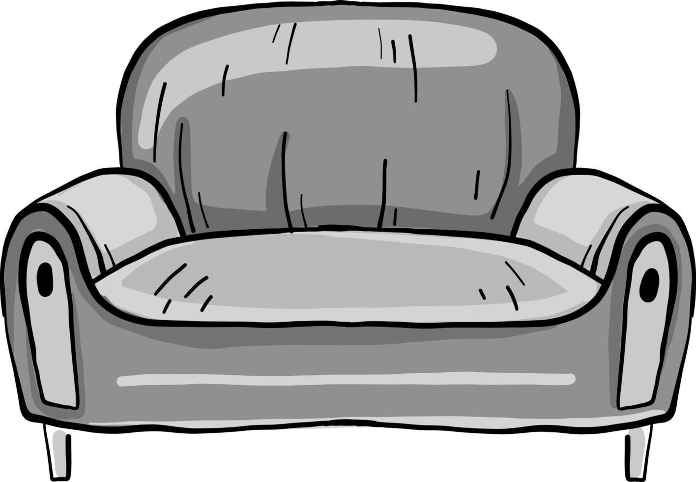 Grey sofa,illustration,vector on white background vector