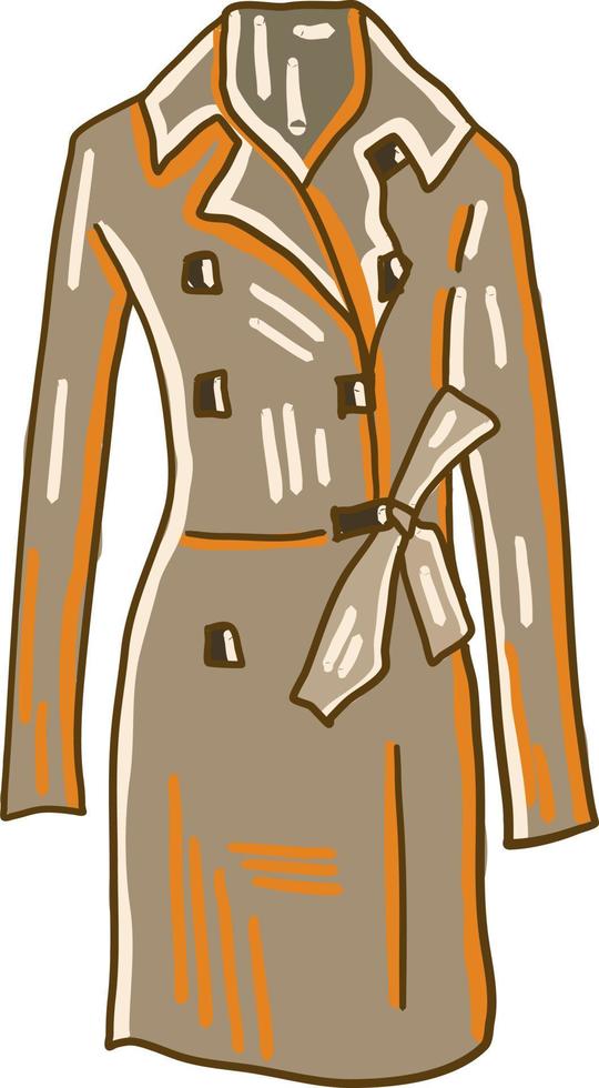 Brown coat, illustration, vector on white background.