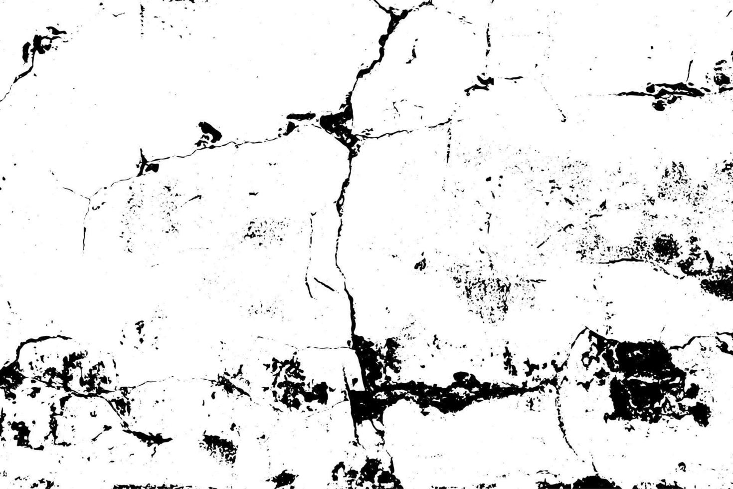 Vector grunge abstract. Cement cracks texture black and white background.