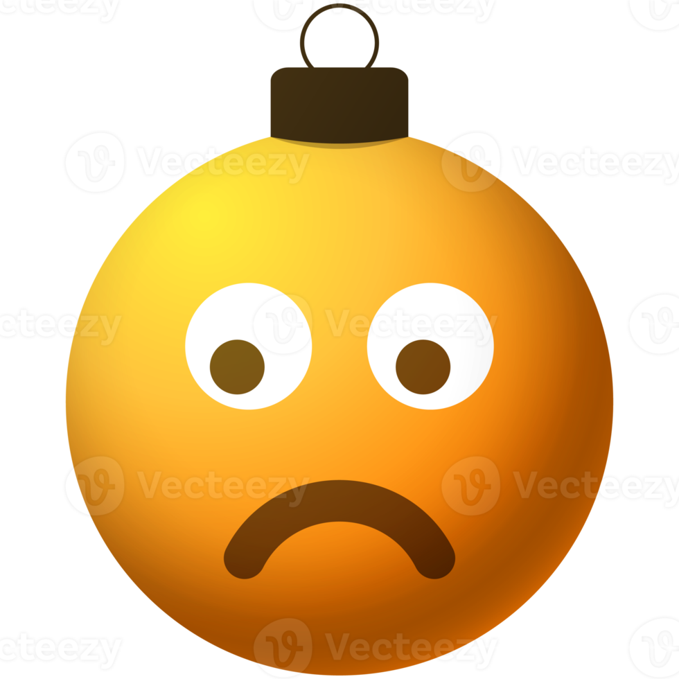 emotion face christmas ball png