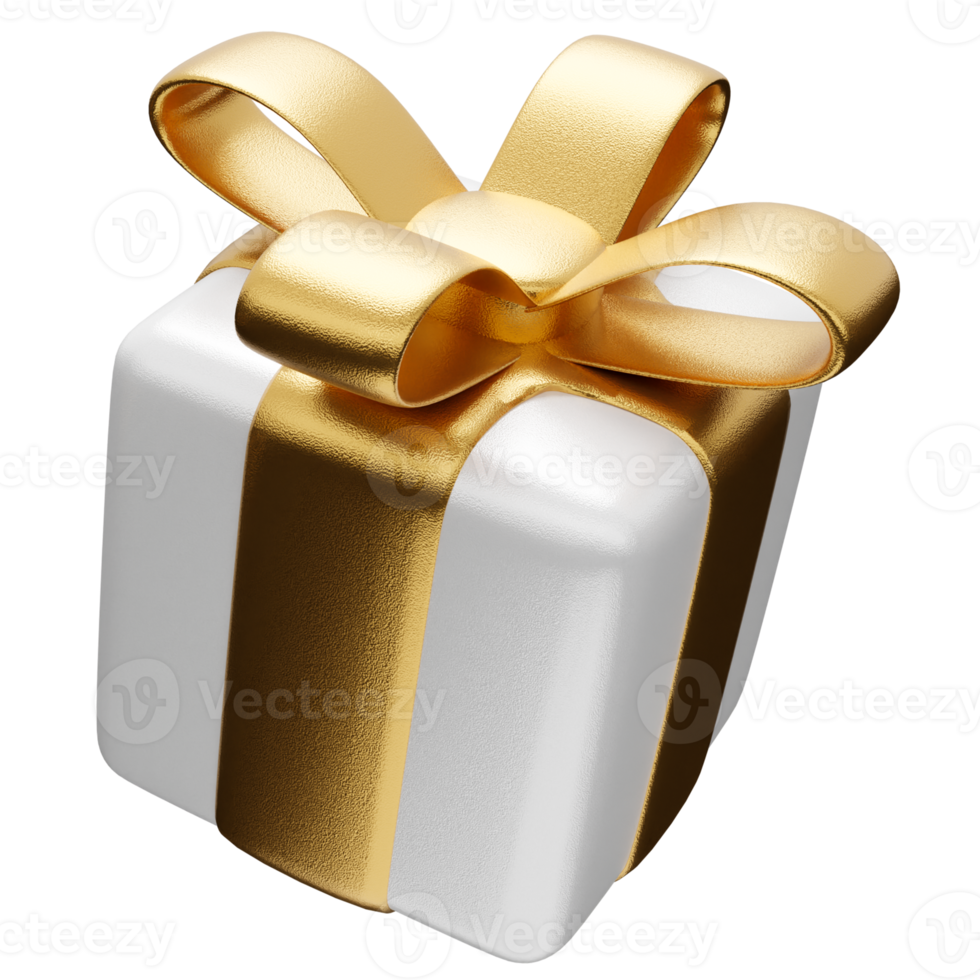 realistic white and gold 3d render gift boxes isolated png