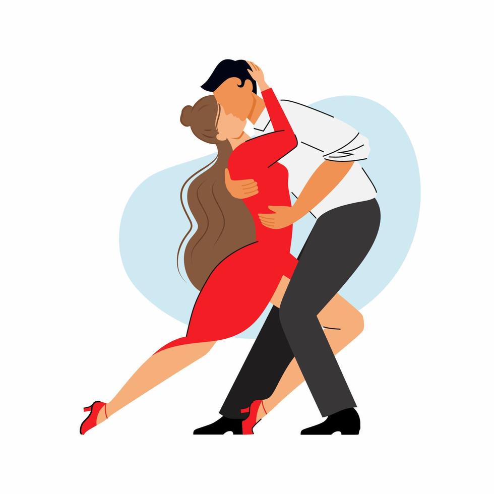 International Tango Day. Man and woman dance together. vector