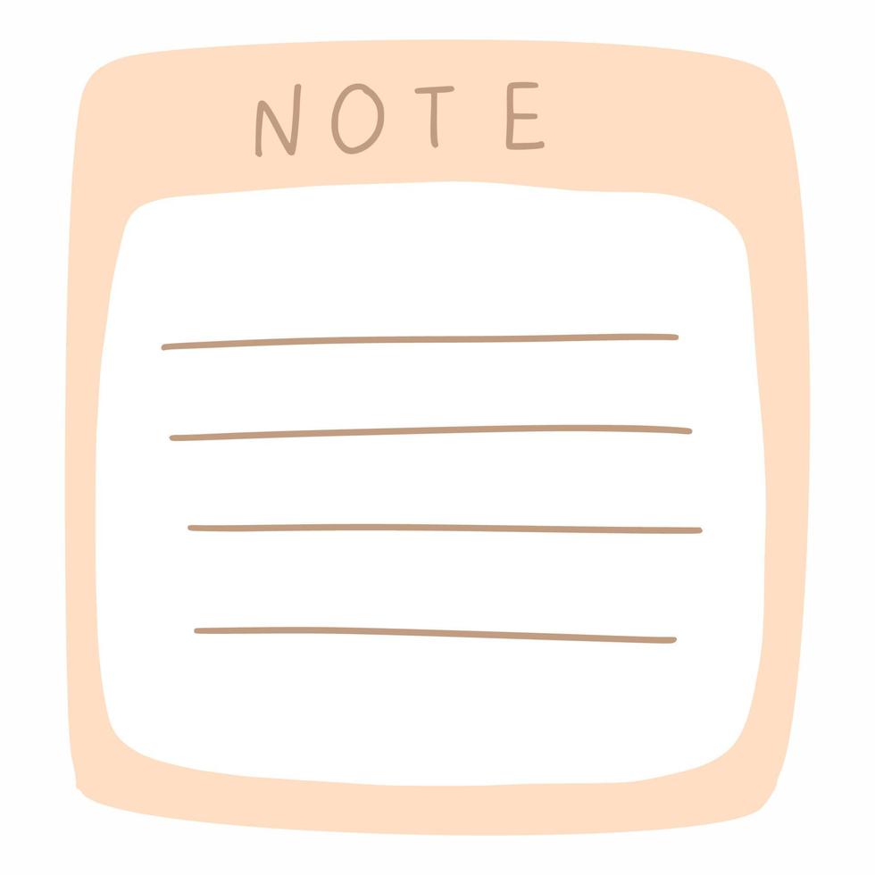 Sheet of notepad for notes. Space for text. Piece of paper. vector