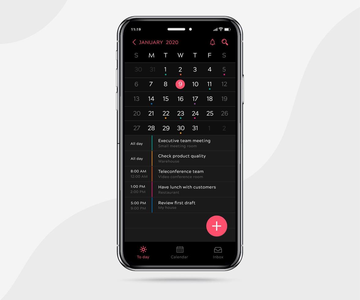 Mobile app calendar planner concept, Appointment calendar template UI UX, Smartphone calendar schedule agenda annual planning meeting application, Calendar events, Activity, Event app, Vector phone