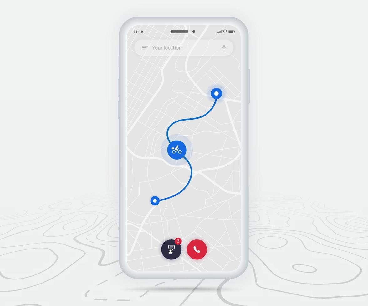 mapa gps navegación ux ui concepto, punto de destino de aplicación de mapa de teléfono inteligente en pantalla, navegación de mapa de búsqueda de aplicación, mapa de tecnología, mapas de navegación de ciudad, conductor de entrega, calle, pista, vector de ubicación