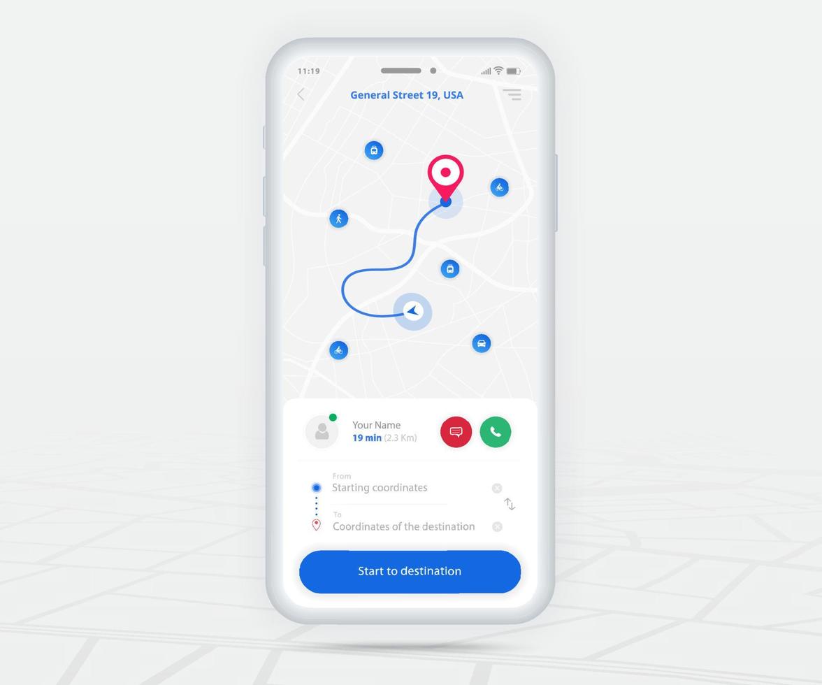 Map GPS navigation app ux ui concept, Mobile map application, Smartphone App search map navigation, Technology map, City navigation maps, City street, gps tracking, Location tracker, Vector