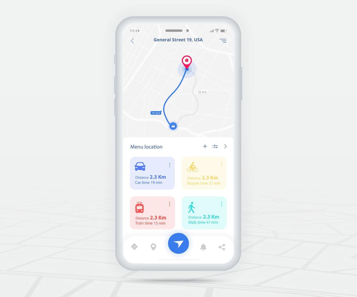 Map GPS Navigation App Ux Ui Concept Mobile Map Application 