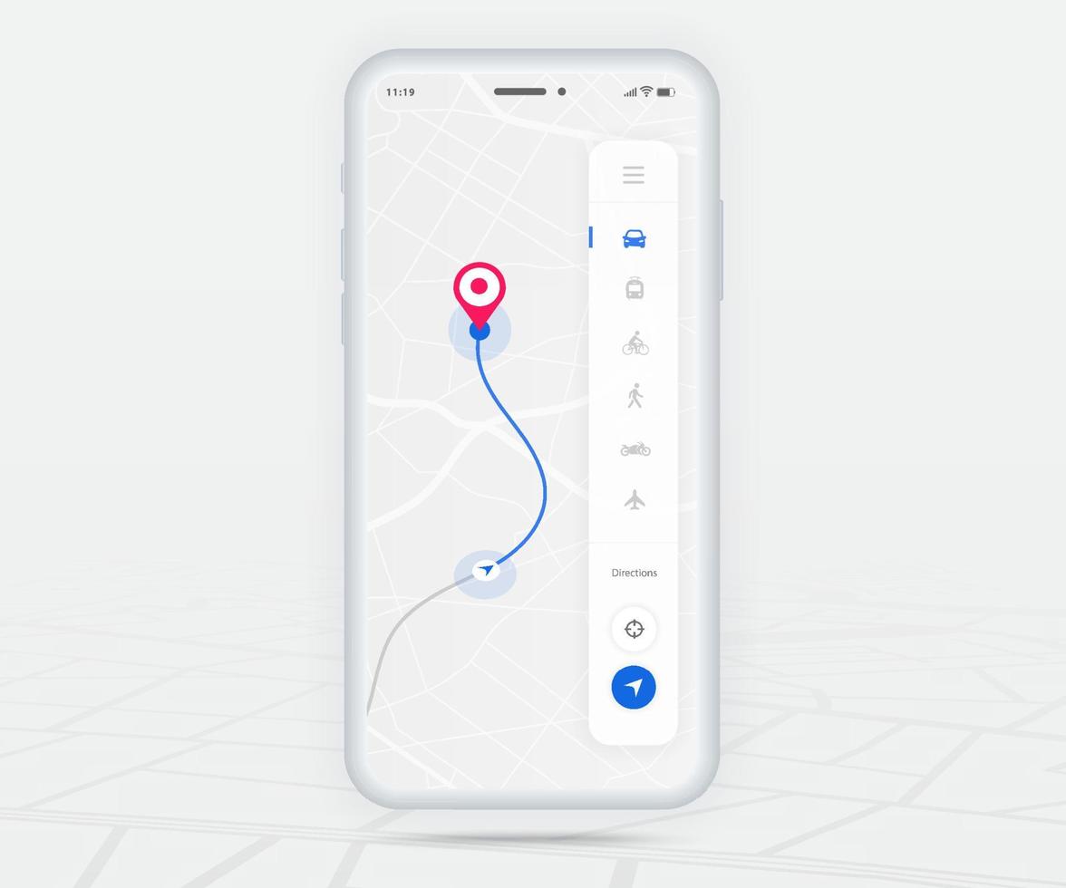 Map GPS navigation app ux ui concept, Mobile map application, Smartphone App search map navigation, Technology map, City navigation maps, City street, gps tracking, Location tracker, Vector