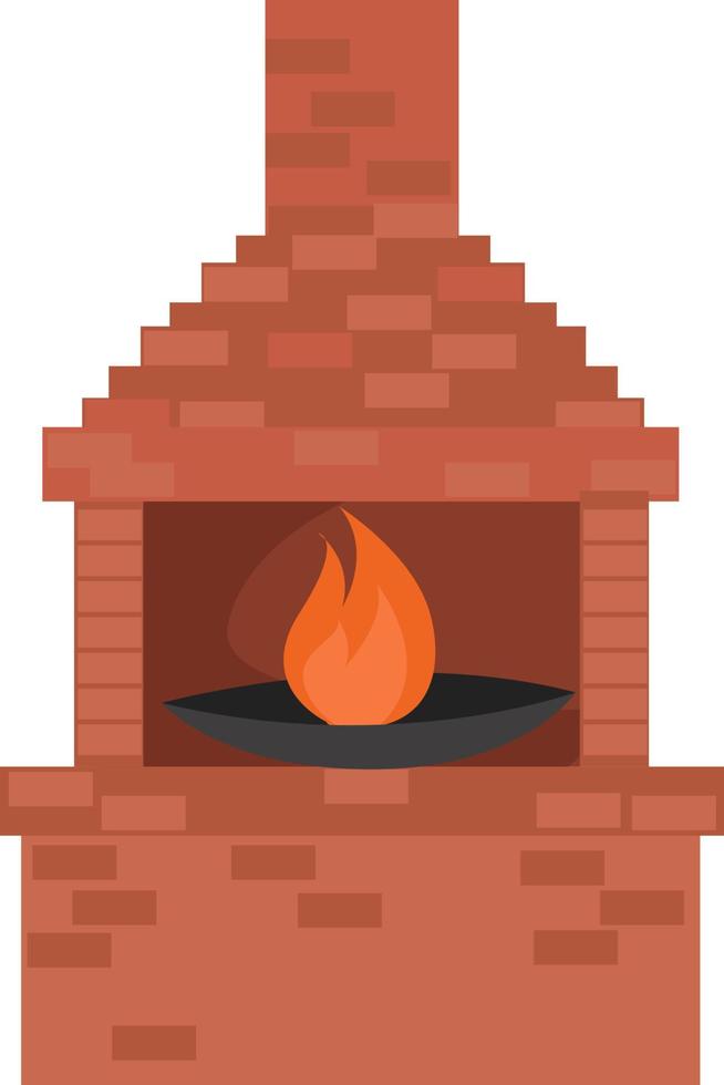 Brick grill, illustration, vector on white background.