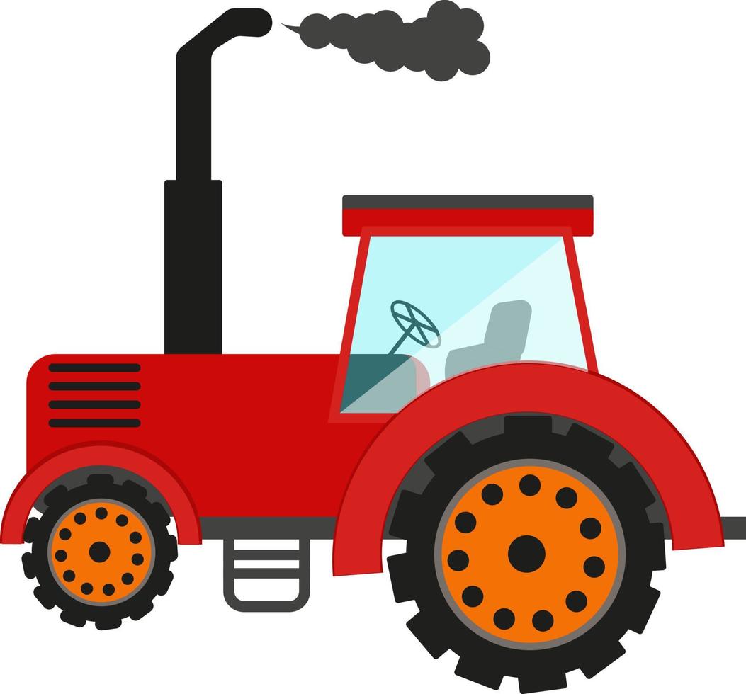 Farm tractor ,illustration, vector on white background.