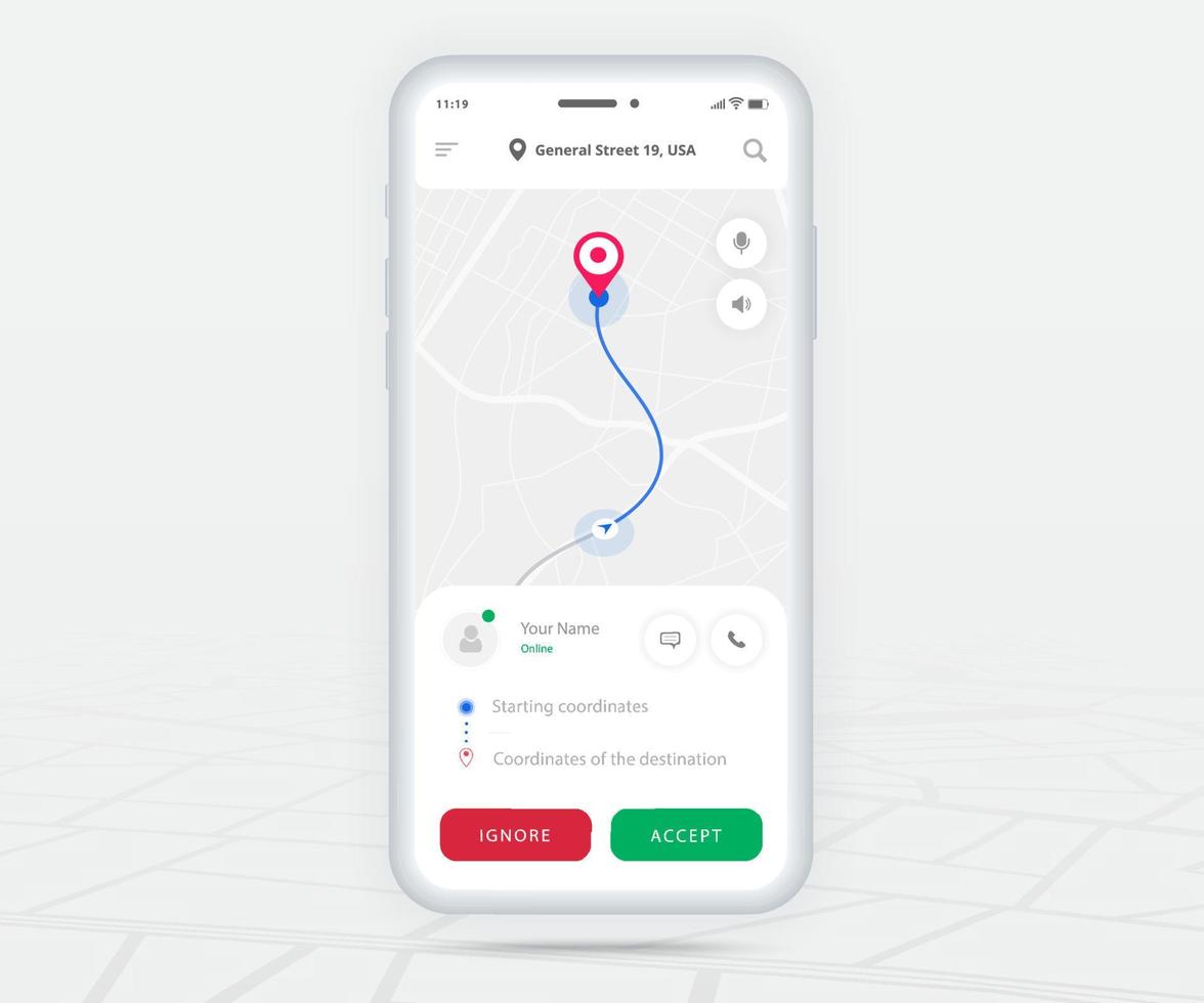 Map GPS Navigation Ux Ui Concept Smartphone Map Application And map-gps-navigation-ux-ui-concept-smartphone-map-application-and