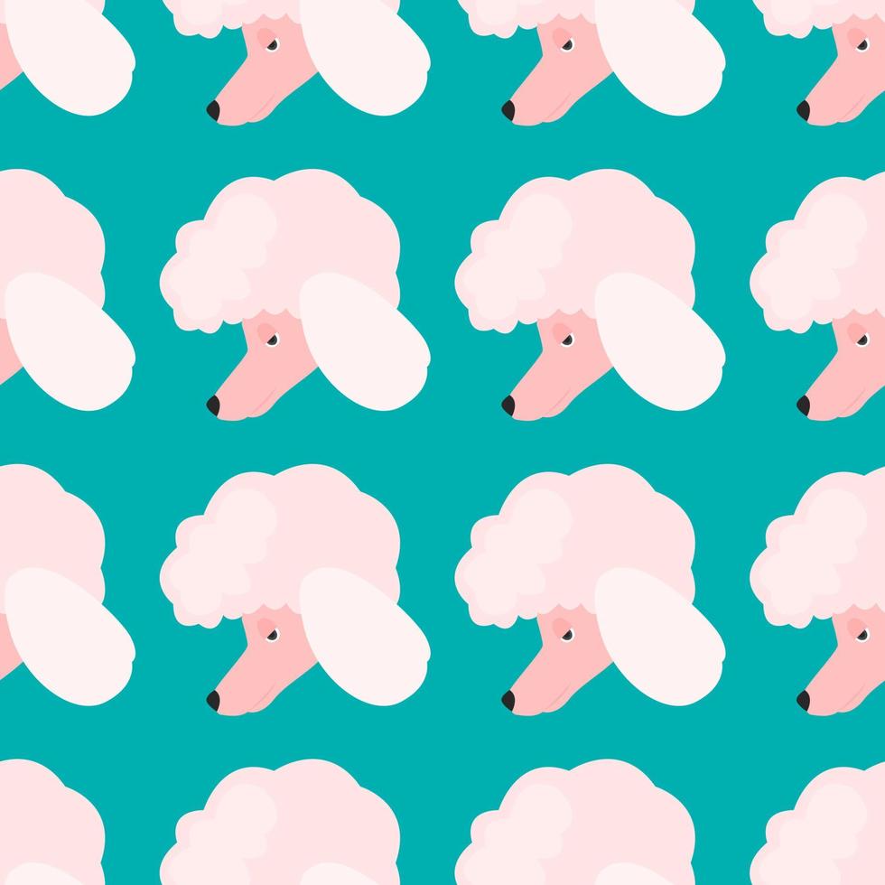 Poodle dog pattern, seamless pattern on blue background. vector