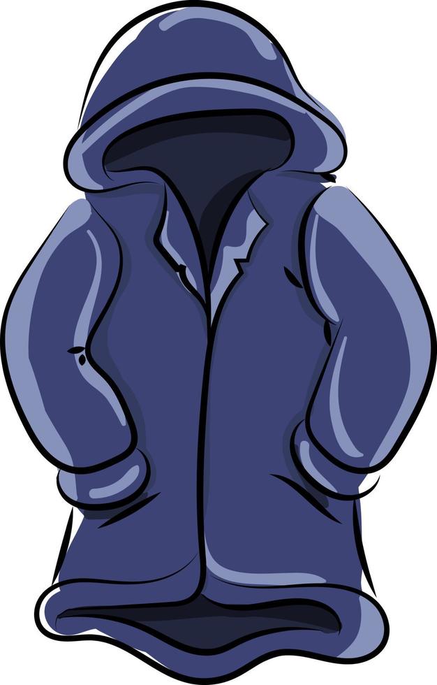 Blue jacket, illustration, vector on white background.