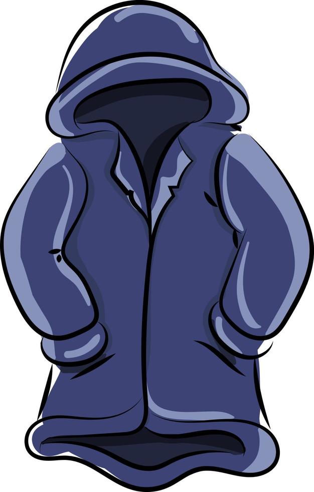 chaqueta azul, ilustración, vector sobre fondo blanco.