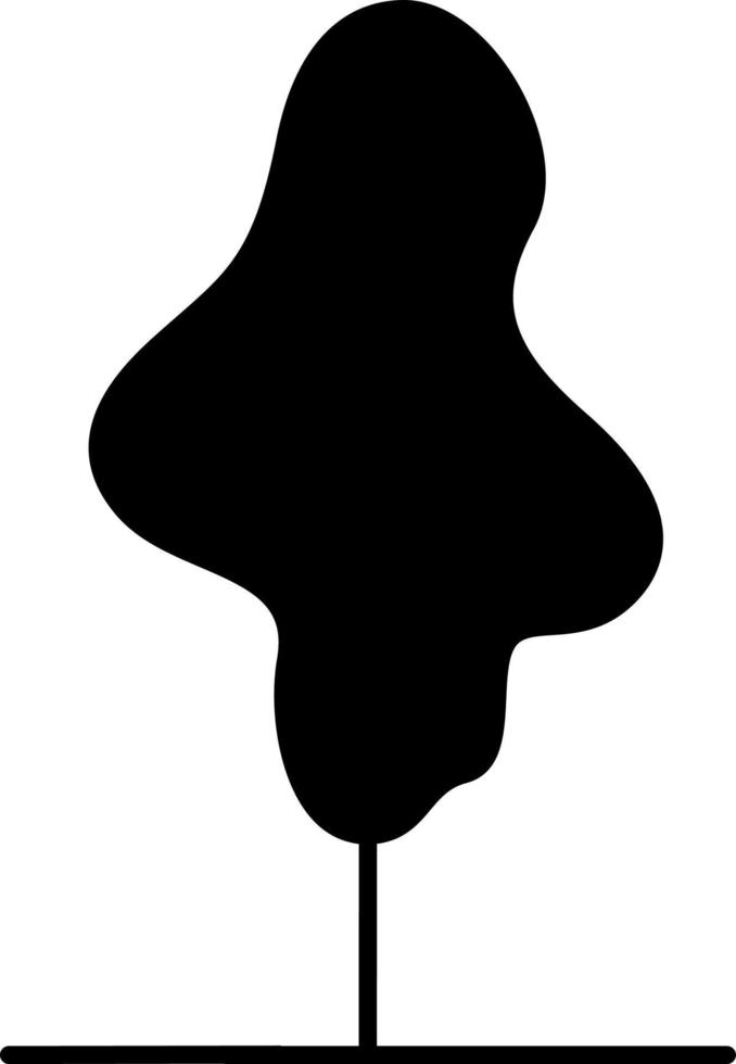 Minimal black bold tree, illustration, vector on white background.