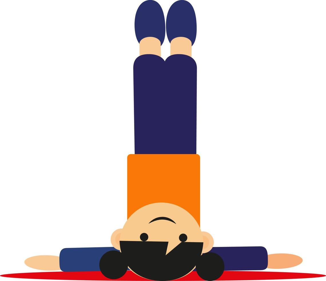 Yoga asana headstand, illustration, vector on a white background.