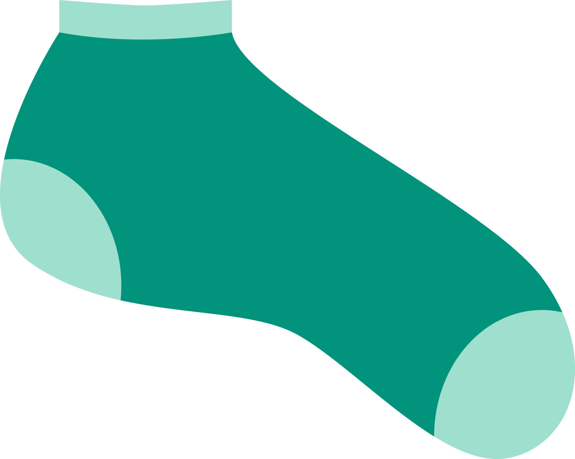 Green sock, illustration, vector, on a white background. 13516513