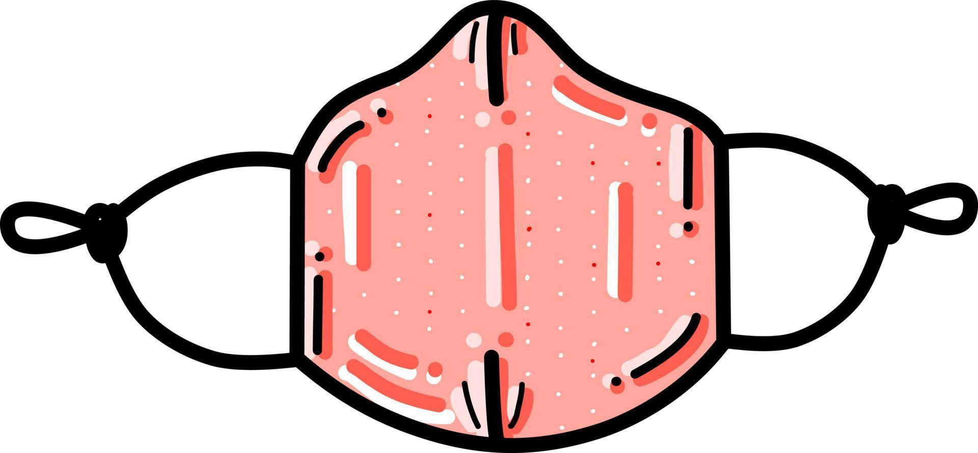 Pink medical mask, illustration, vector on white background