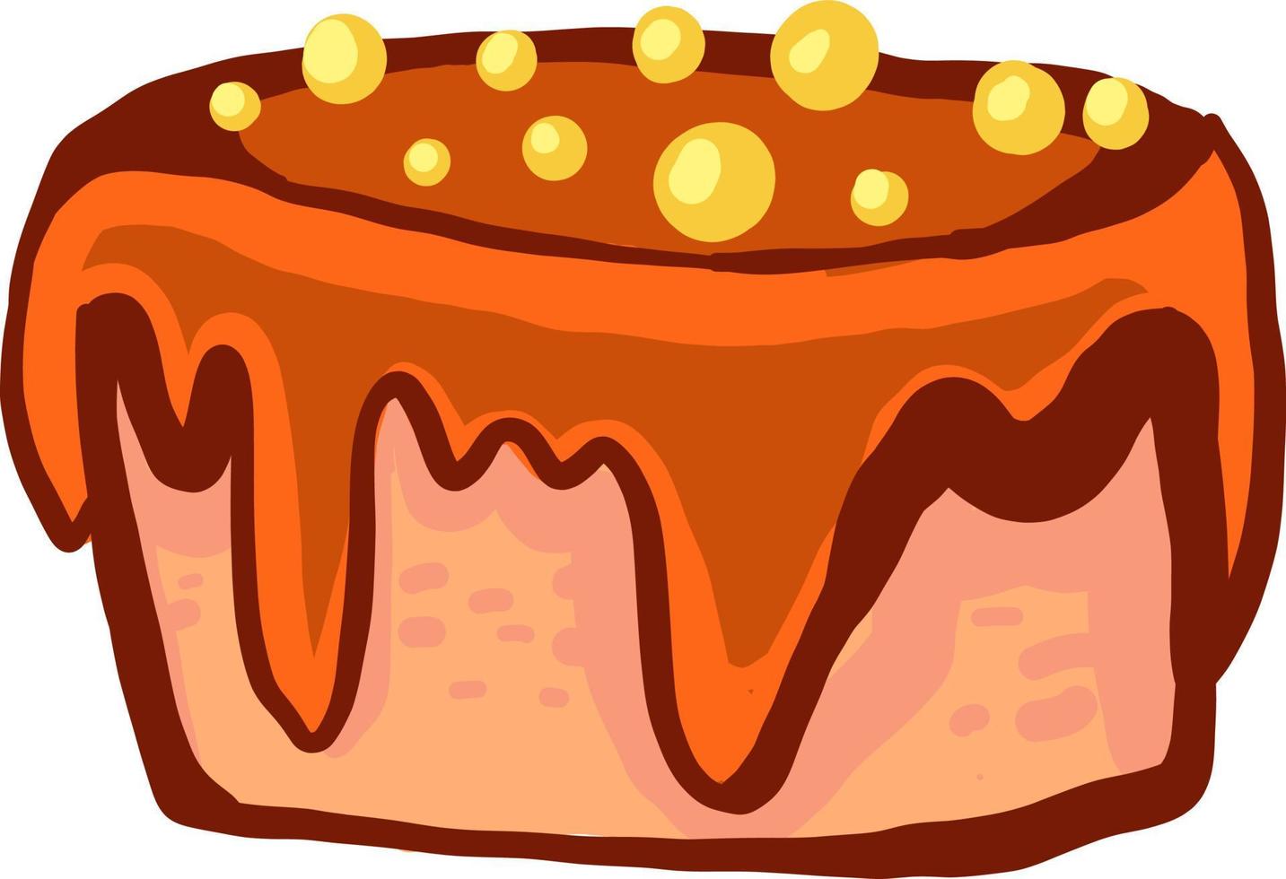 Orange cake, illustration, vector on white background