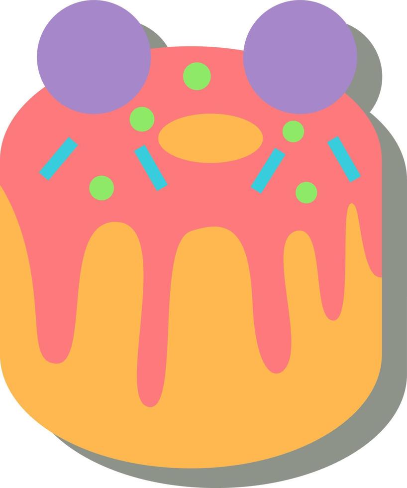 pastel de cumpleaños, ilustración, vector sobre fondo blanco.