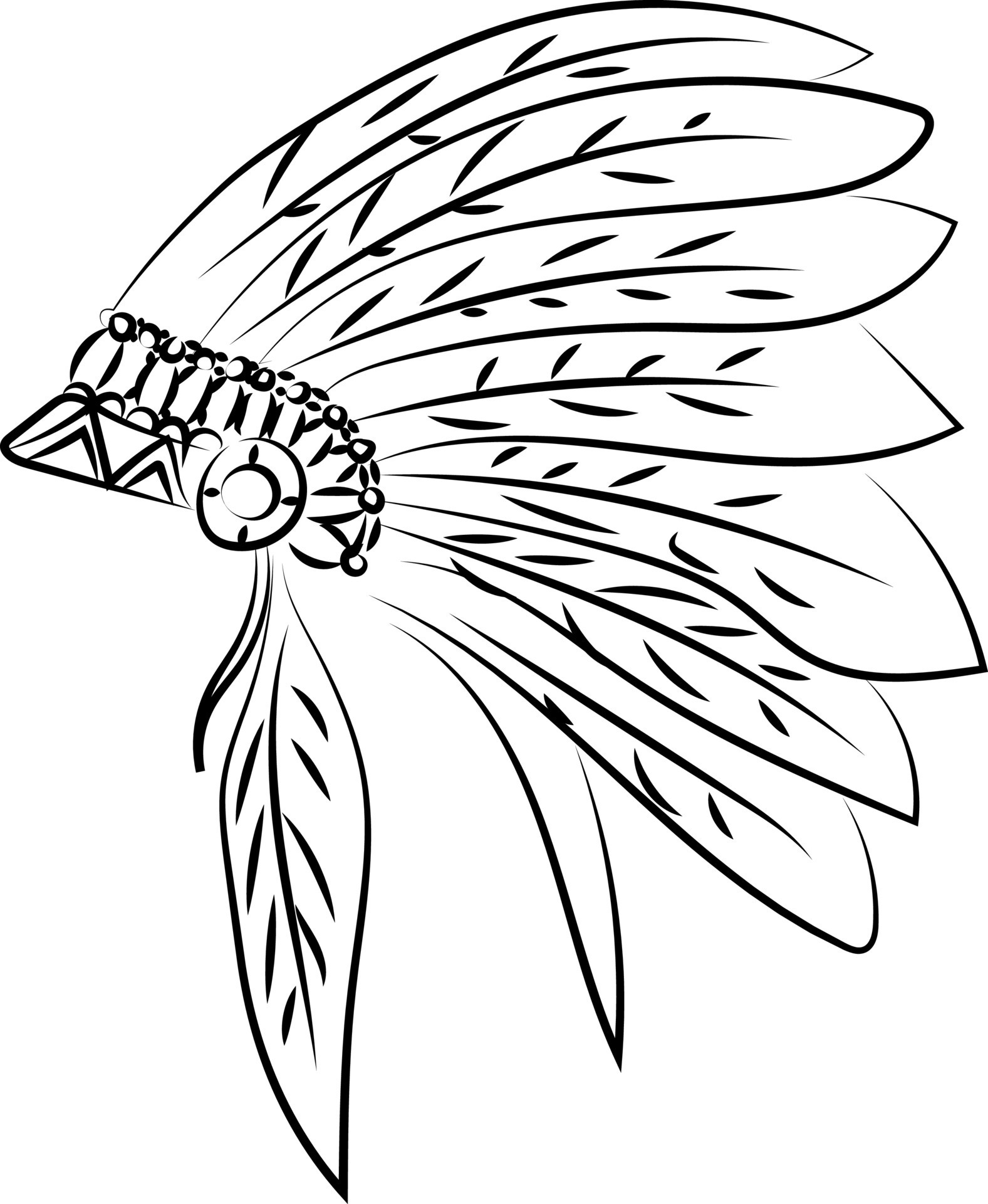 Indian hat drawing, illustration, vector on white background 13516587