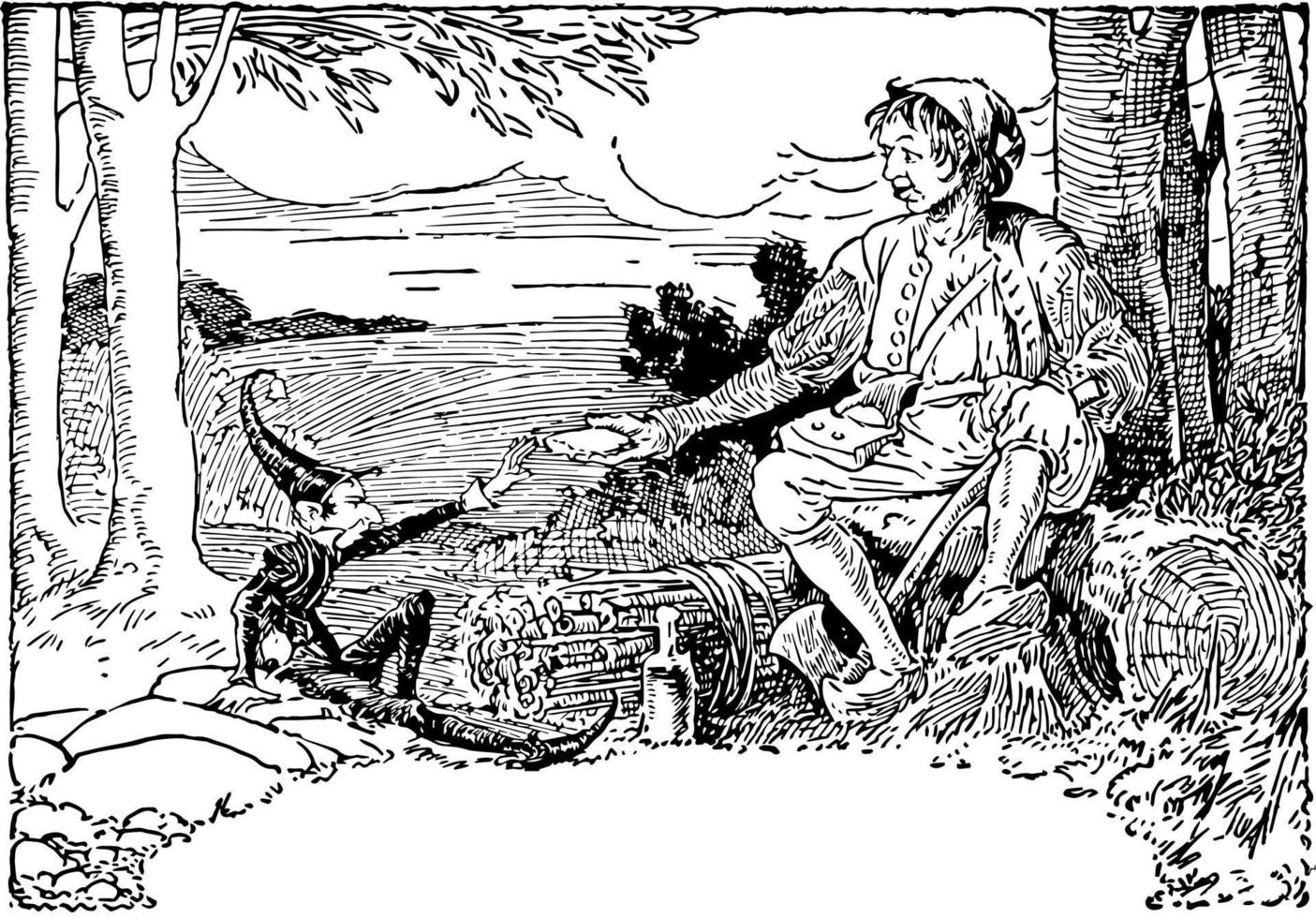 The Golden Goose, vintage illustration vector
