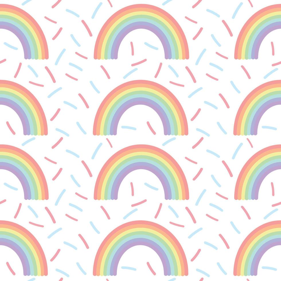 rainbow pattern in flat style. gentle pastel cute background vector