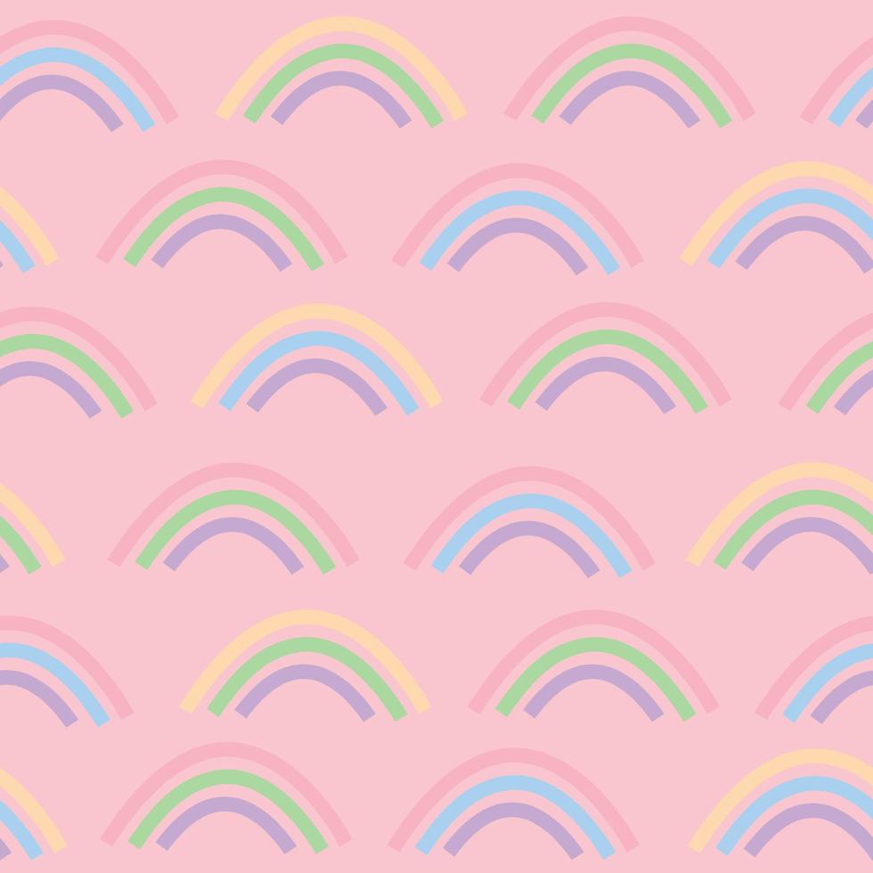 rainbow pattern in flat style. gentle pastel cute background vector