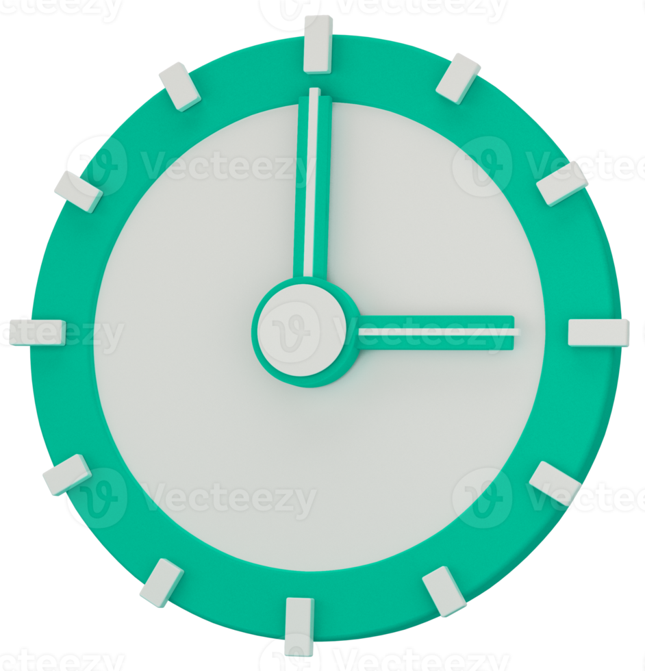 clock 3d render isolated png