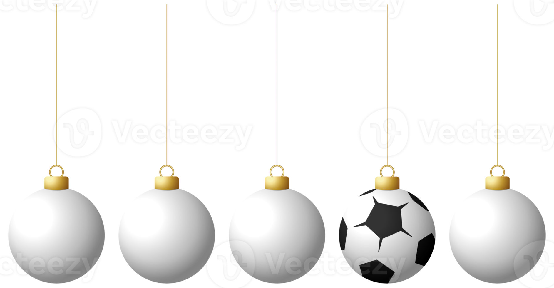 soccer football sport christmas or new year bauble ball hanging on thread png