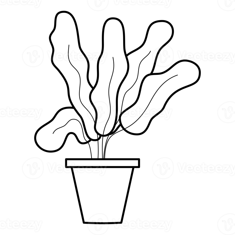 projeto de desenho animado de plantas de casa em vaso png