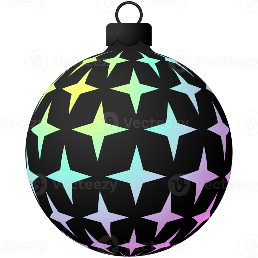 gráfico isolado de bola de natal holográfica png