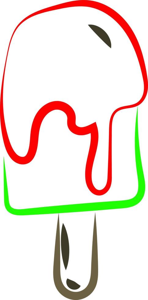 Drawing of a ice cream, illustration, vector on white background.