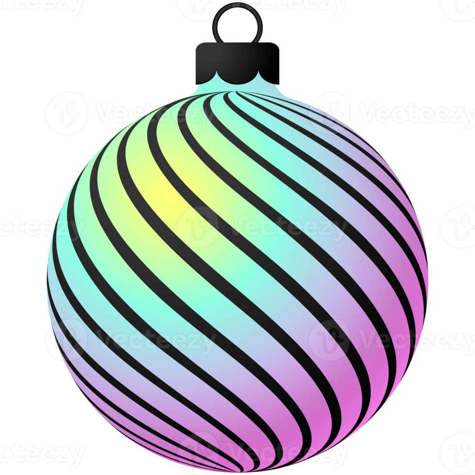holografische weihnachtskugel isolierte grafik png