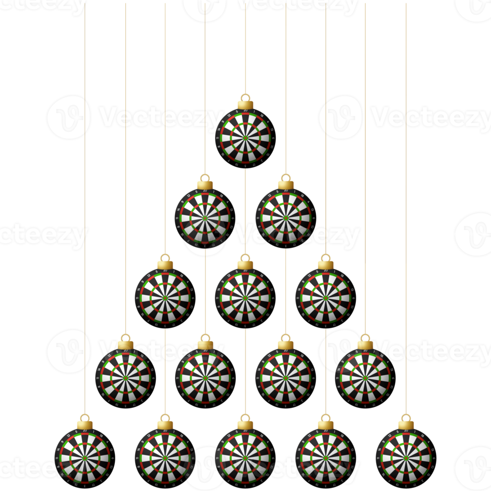 darts dartbord Kerstmis snuisterij geïsoleerd grafisch png