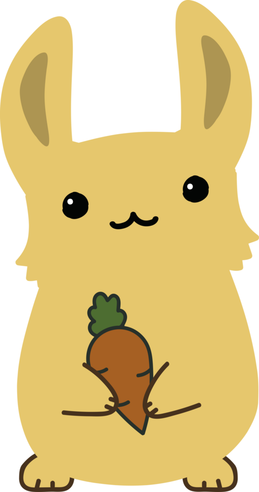 Cute cartoon rabbit cropout png